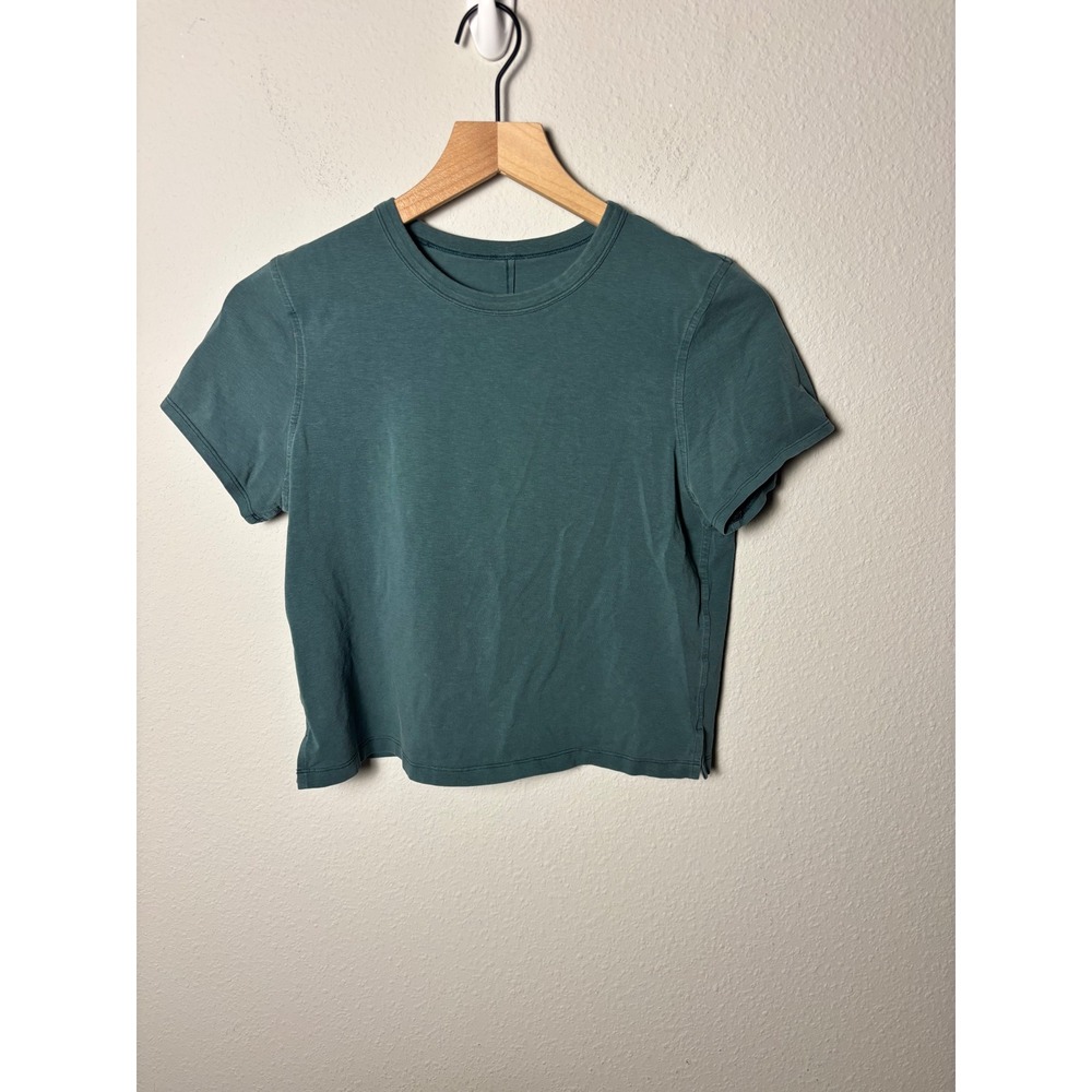 Lululemon Classic-Fit Cotton-Blend T-Shirt Dark Forest Green Small Short Sleeve